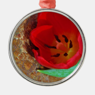 Spring yellow and Red Tulip Metal Tree Decoration