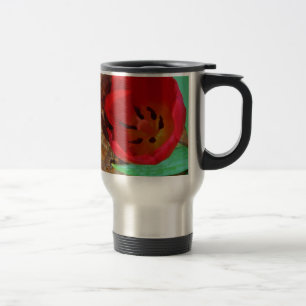 Spring yellow and Red Tulip Travel Mug
