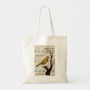 Spring Yellow Bird Eggs Flowering Tree Tote Bag