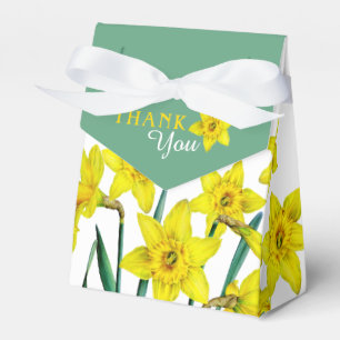 Spring yellow daffodils art thank you gift favour box