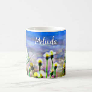 Spring Yellow Flower Garden Butterflies Blue Sky Coffee Mug