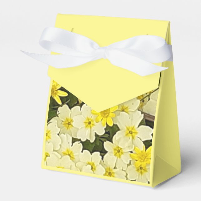 Spring Yellow Primroses Favour Box (Front Side)