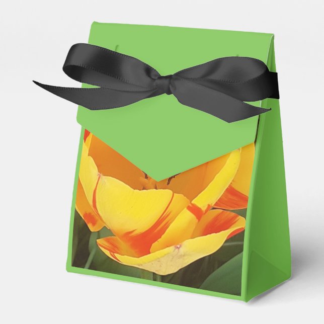Spring Yellow Tulip Favour Box (Front Side)