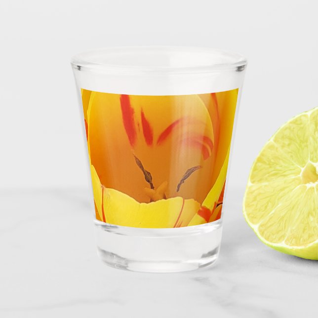 Spring Yellow Tulip Shot Glass (Front)