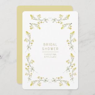 Spring Yellow Wildflowers Bridal Shower Invitation