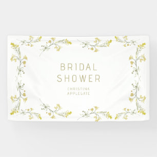 Spring Yellow Wildflowers Photo Bridal Shower  Banner