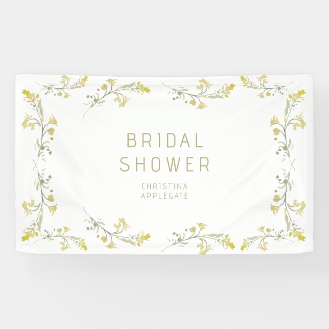 Spring Yellow Wildflowers Photo Bridal Shower  Banner (Horizontal)