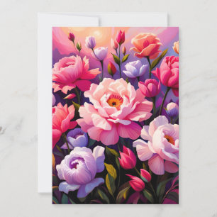 Spring Zen Sunrise Pink Blossom Garden  Holiday Card