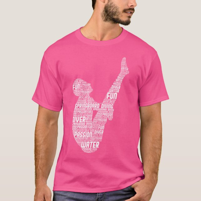 Springboard Diver Springboard Diving Platform Divi T-Shirt (Front)