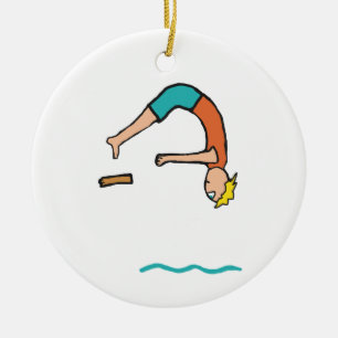 Springboard Diving Ceramic Tree Decoration