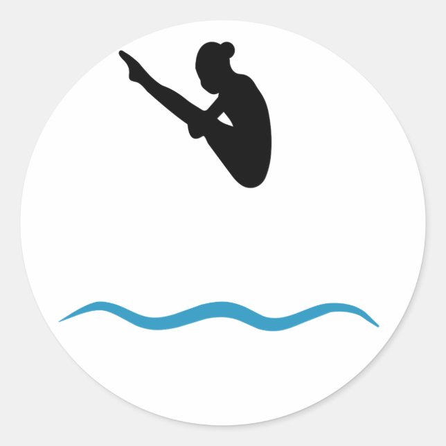Springboard Diving Classic Round Sticker (Front)