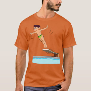 Springboard Diving Illustration T-Shirt