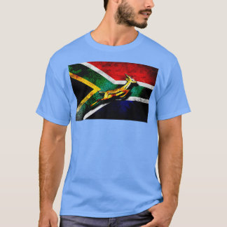 Springbok Bokke South African Flag Vintage Rugby T-Shirt