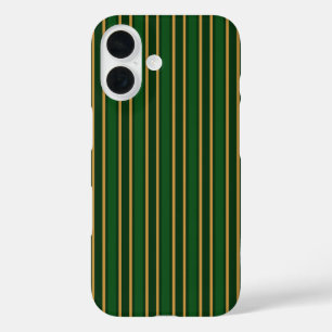 Springbok green and gold candy stripes iPhone 16 case