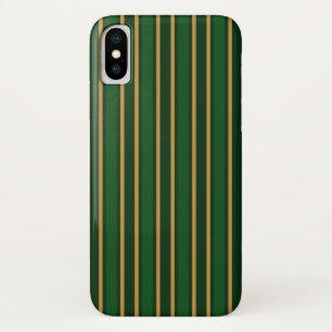 Springbok green and gold candy stripes iPhone x case