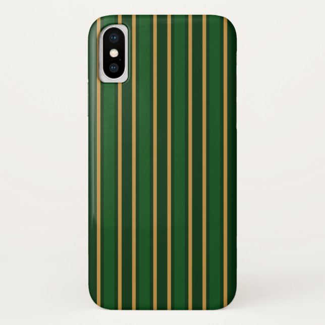 Springbok green and gold candy stripes Case-Mate iPhone case (Back)