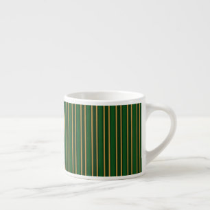 Springbok green and gold candy stripes espresso cup