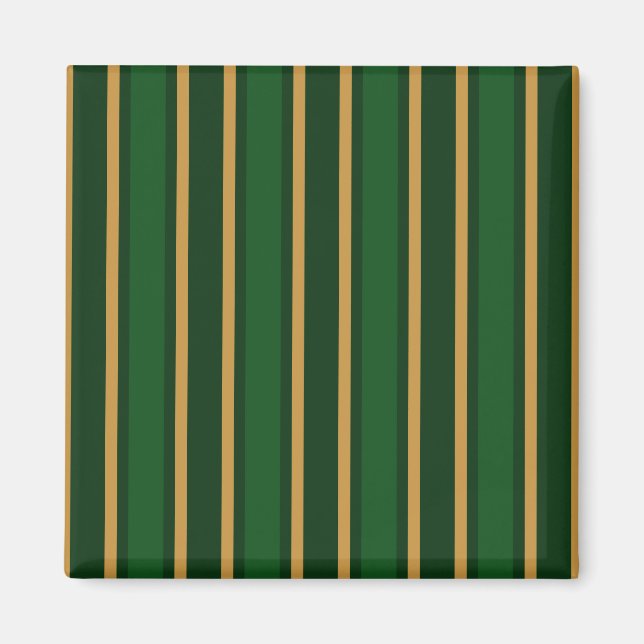 Springbok green and gold candy stripes magnet (Front)