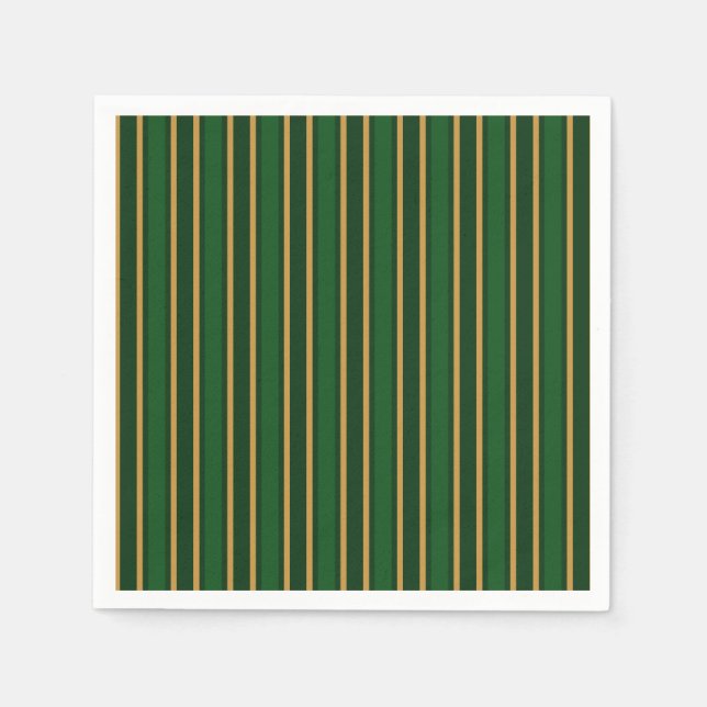 Springbok green and gold candy stripes napkin (Front)