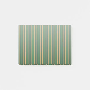 Springbok green and gold candy stripes post-it notes