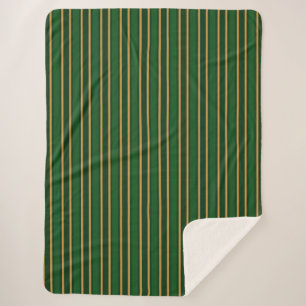 Springbok green and gold candy stripes sherpa blanket