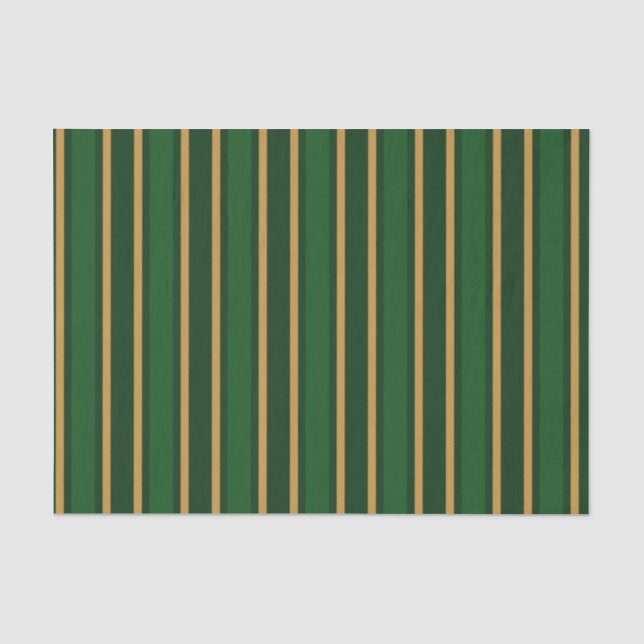 Springbok green and gold candy stripes tissue paper (Front)