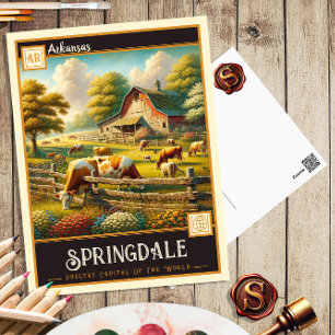 Springdale, Arkansas   Vintage Postcard