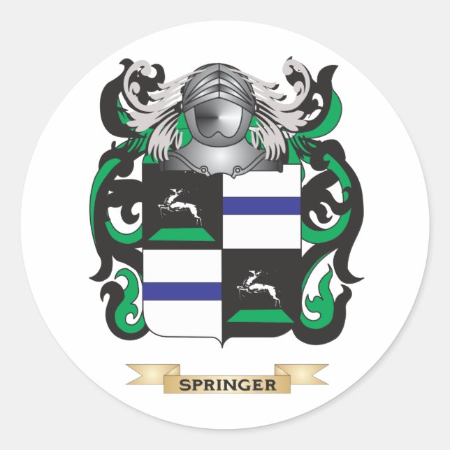Springer Coat of Arms (Family Crest) Classic Round Sticker (Front)