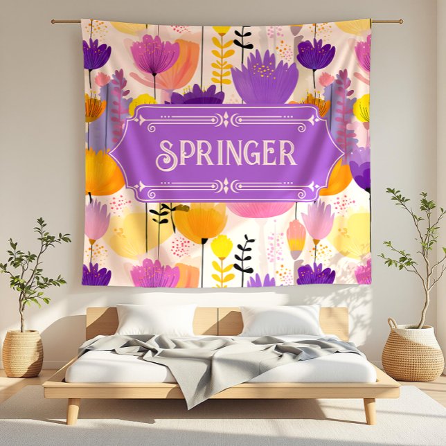Springer Modern Floral Fleece Blanket (detail)