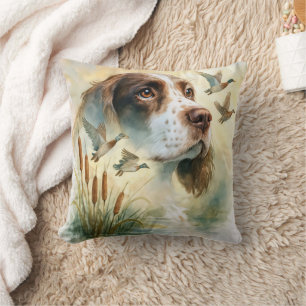 Springer Spaniel and Mallard Duck Double Exposure Cushion