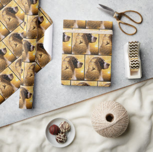 Springer Spaniel and Pheasant Double Exposure Wrapping Paper