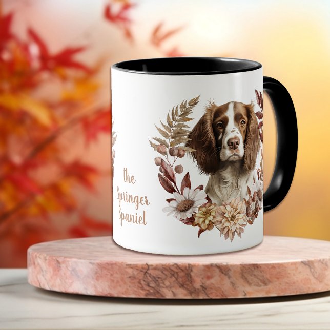 Springer Spaniel Autumn Wreath Mug (Creator Uploaded)