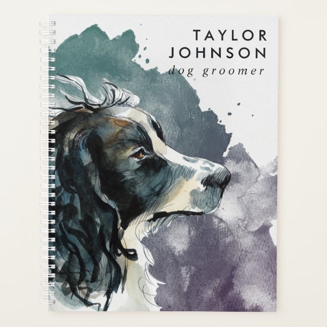 Springer Spaniel Business Dog Groomer Appointment Planner (Front)