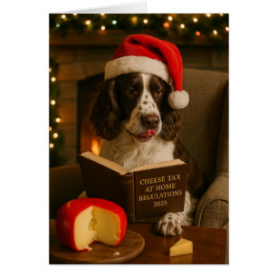 Springer Spaniel 'Cheese Tax' Christmas card