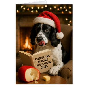 Springer spaniel  'Cheese Tax' Christmas card