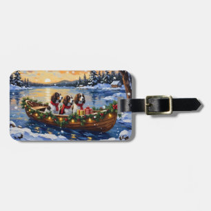 Springer Spaniel Christmas Boat Holiday Luggage Tag