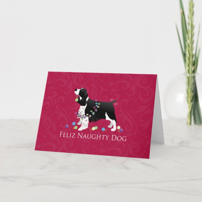 Springer Spaniel Christmas Design Holiday Card (Front)