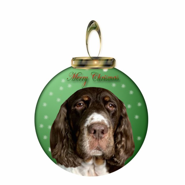 Springer Spaniel Christmas Ornament Photo Sculpture Decoration (Front)