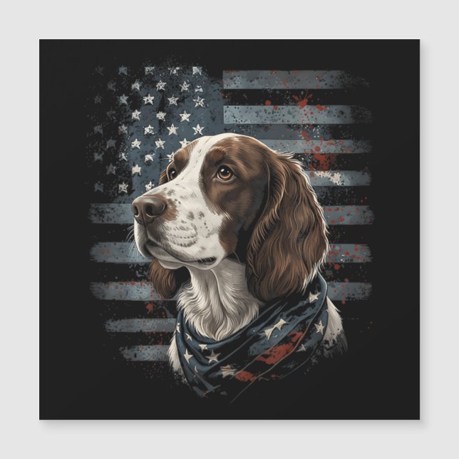 Springer Spaniel Dog American Flag (Front)