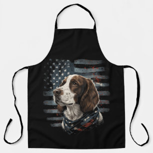 Springer Spaniel Dog American Flag Apron