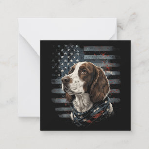 Springer Spaniel Dog American Flag Card