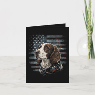 Springer Spaniel Dog American Flag Holiday Card