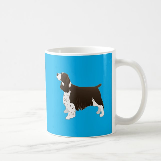 Springer Spaniel Dog Basic Breed Silhouette Brown Coffee Mug (Right)