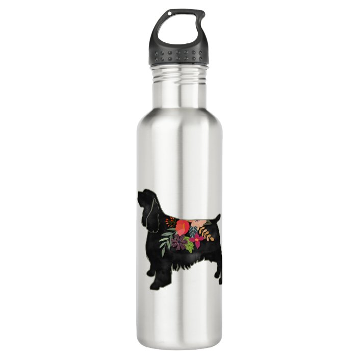 Springer Spaniel Dog Breed Bohemian Floral 710 Ml Water Bottle | Zazzle