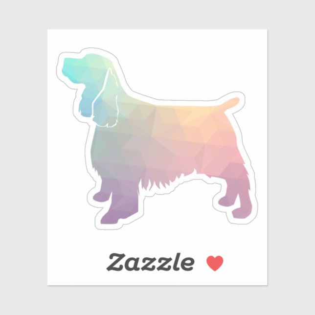 Springer Spaniel Dog Breed Geo Silhouette Pastel (Sheet)