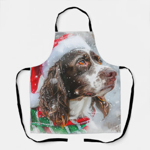 Springer Spaniel Dog Christmas Festive Apron
