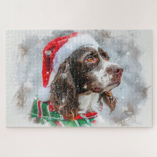 Springer Spaniel Dog Christmas Festive Jigsaw Puzzle