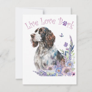 Springer Spaniel Dog Mum Floral Card