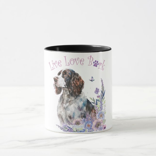 Springer Spaniel Dog Mum Floral Mug (Center)