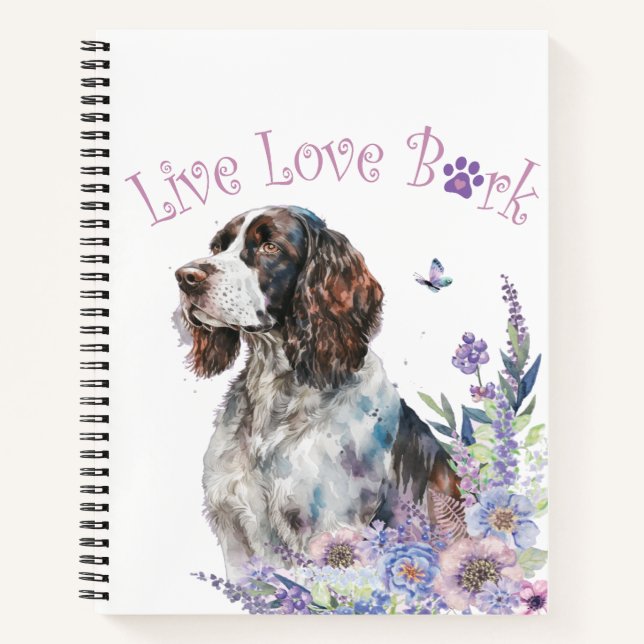 Springer Spaniel Dog Mum Floral Notebook (Front)